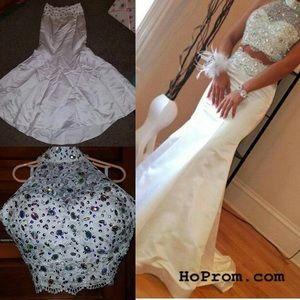 2 piece mermaid style prom dress
